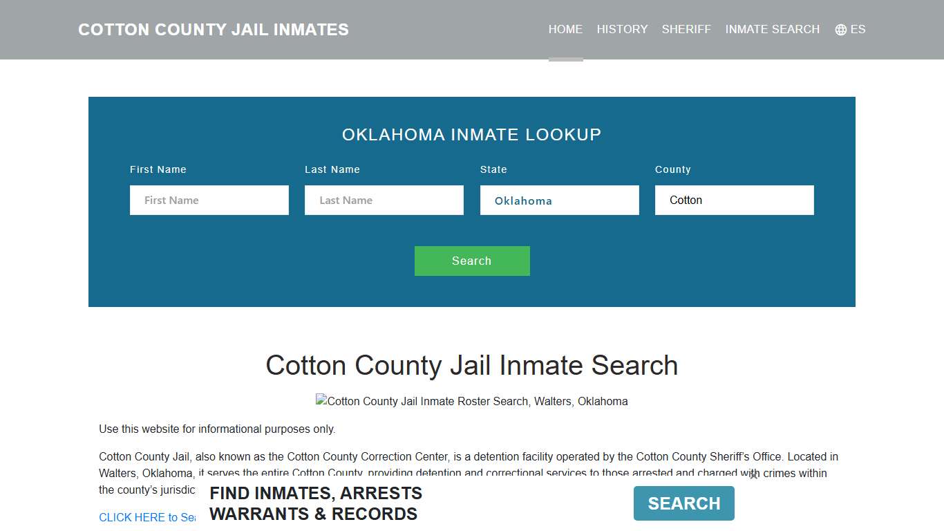 Cotton County Jail Inmate Roster Lookup, Walters, OK
